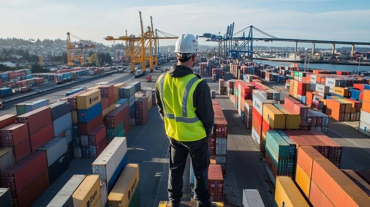 Container port and international freight operations